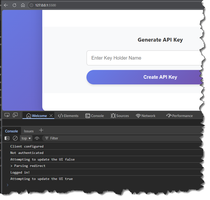 Figure 24.9 Logged In